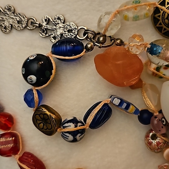 Artisan Handmade Macrame Bead Soup Lampwork Multi-strand Necklace - Picture 14 of 14